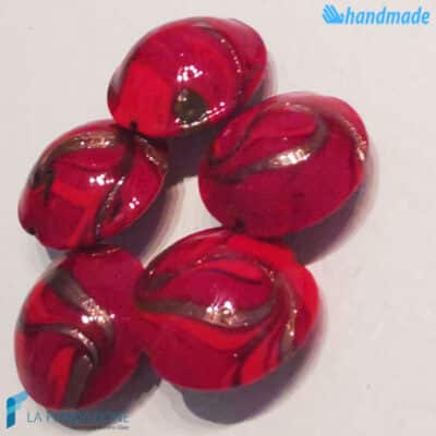 Phoenician Fire beads with aventurine handmade in Murano glass - La Fondazione snc - PERLA034