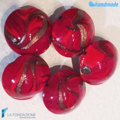 Phoenician Fire beads with aventurine handmade in Murano glass - La Fondazione snc - PERLA034