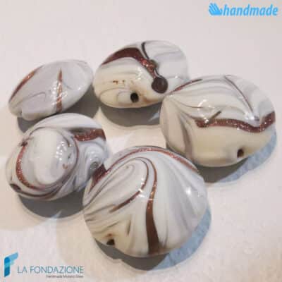 Phoenician Snow beads with aventurine handmade in Murano glass - La Fondazione snc - PERLA036