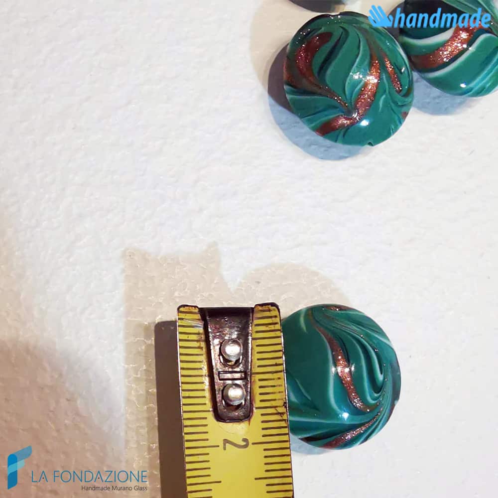 Phoenician Emerald beads with aventurine handmade in Murano glass - La Fondazione snc - PERLA037