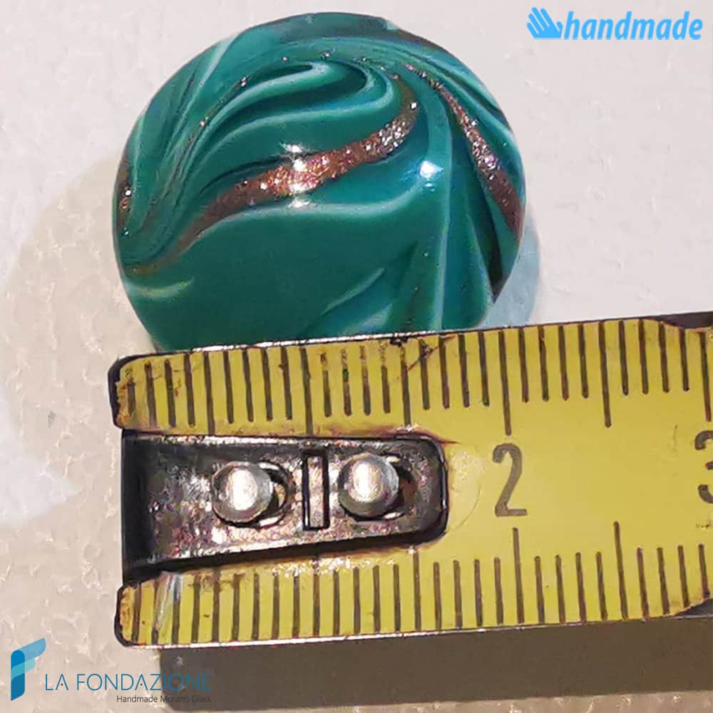 Phoenician Emerald beads with aventurine handmade in Murano glass - La Fondazione snc - PERLA037