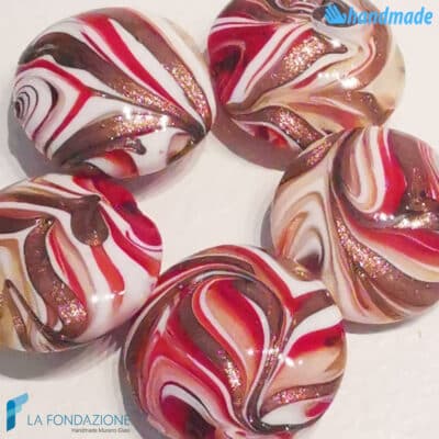 Phoenician Earth beads with aventurine handmade in Murano glass - La Fondazione snc - PERLA038