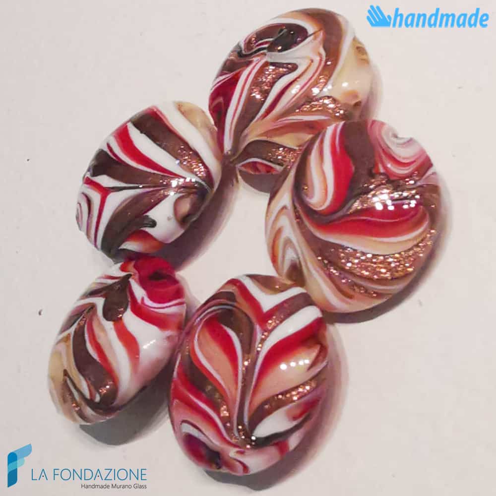 Phoenician Earth beads with aventurine handmade in Murano glass - La Fondazione snc - PERLA038
