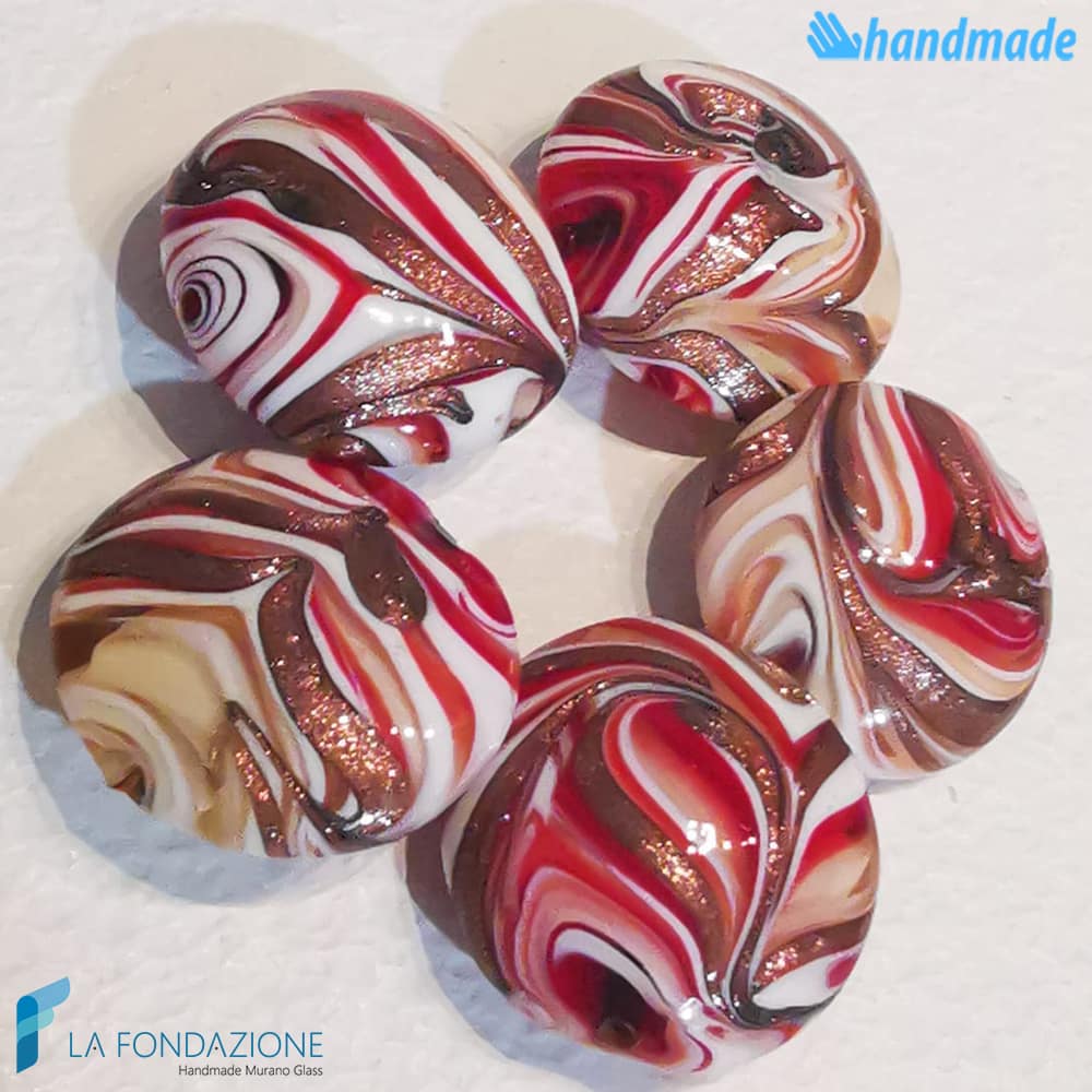 Phoenician Earth beads with aventurine handmade in Murano glass - La Fondazione snc - PERLA038