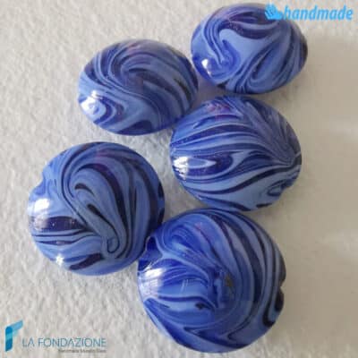 Phoenician Cobalt beads with aventurine handmade in Murano glass - La Fondazione snc - PERLA039