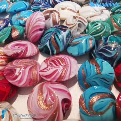 Phoenician beads with aventurine handmade in Murano glass - La Fondazione snc - PERLA040
