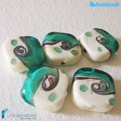 Maui Green beads with aventurine handmade in Murano glass - La Fondazione snc - PERLA044