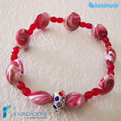Bracciale Fenicio Lady pieno con avventurina in vetro di Murano - La Fondazione snc - BRAC0079