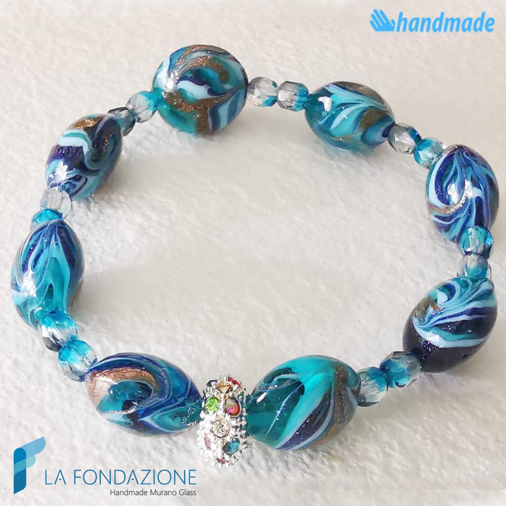Phoenician full Ocean bracelet with aventurine - La Fondazione snc - BRAC0080