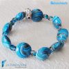 Bracciale Fenicio Sky pieno con avventurina in vetro di Murano - La Fondazione snc - BRAC0082