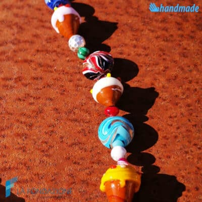 Necklace with Nico ice cream cones handmade Murano glass - La Fondazione snc - COLL0109