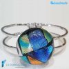 Bracciale Dicroico Patchwork Quadri in vetro di Murano - La Fondazione snc - BRAC0076