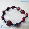 Bracciale Fenicio Rosso/nero con avventurina in vetro di Murano - La Fondazione snc - BRAC0081
