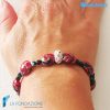 Bracciale Fenicio Rosso/nero con avventurina in vetro di Murano - La Fondazione snc - BRAC0081