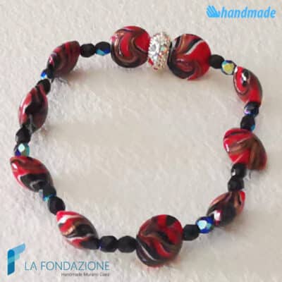 Phoenician Red/Black bracelet with aventurine - La Fondazione snc - BRAC0081