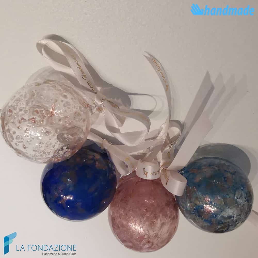 Confezione da 4 Palle di Natale Oro in vetro di Murano - La Fondazione snc - TMAS003