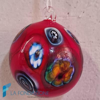Palle di Natale Murrina Rosse in vetro di Murano - La Fondazione snc - TMAS015