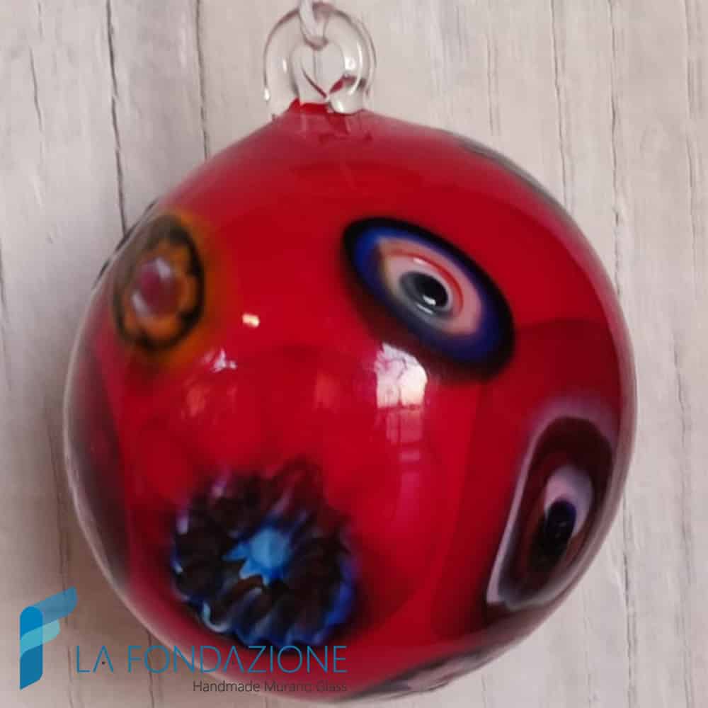 Palle di Natale Murrina Rosse in vetro di Murano - La Fondazione snc - TMAS015