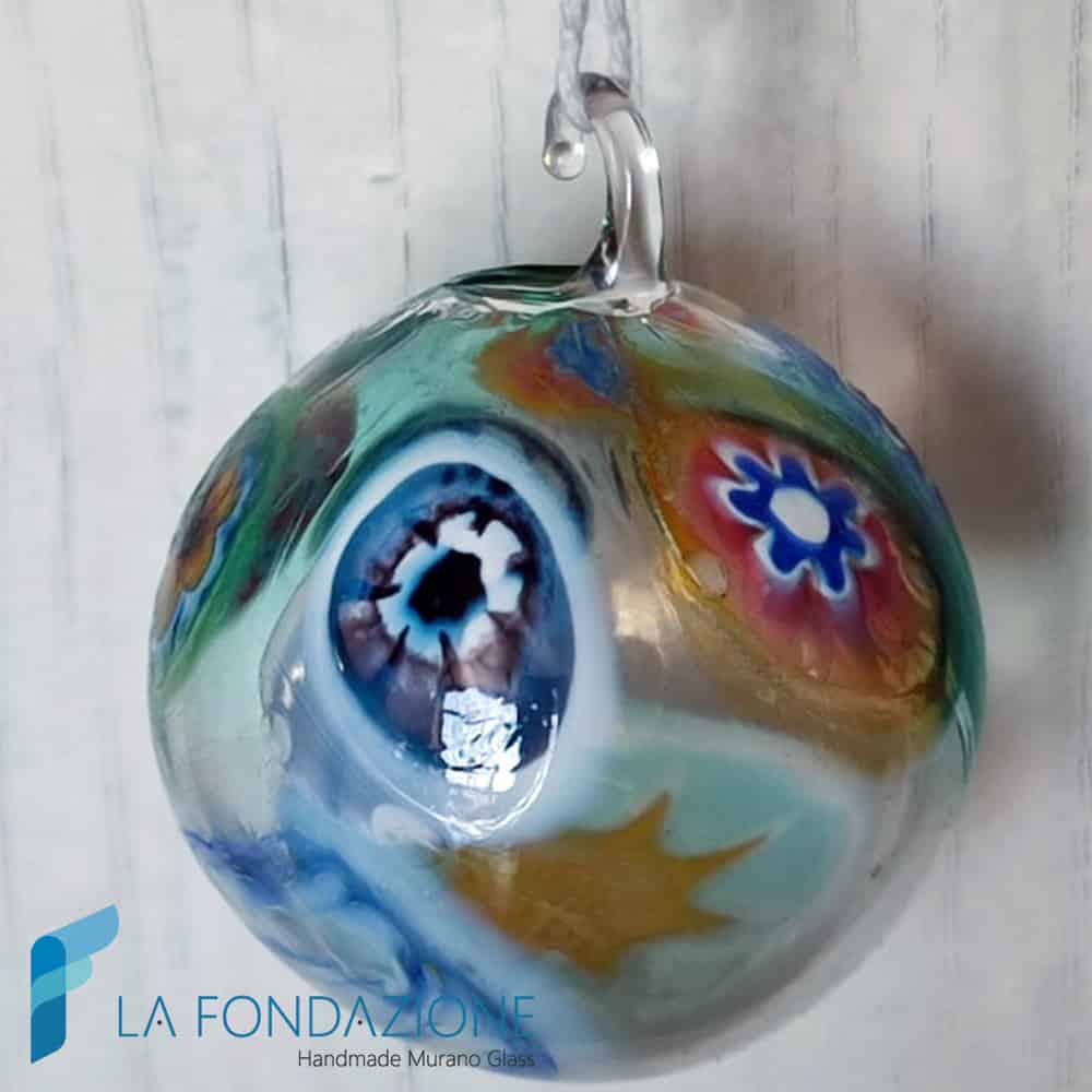 Palle di Natale Murrina Verde Acqua in vetro di Murano - La Fondazione snc - TMAS016