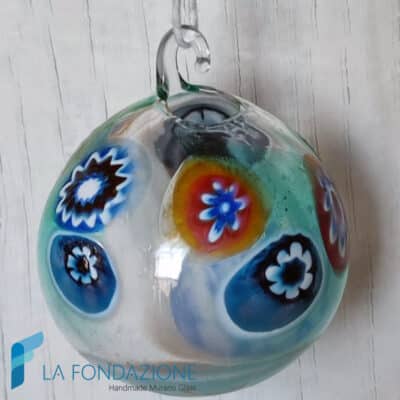 Palle di Natale Murrina Verde Acqua in vetro di Murano - La Fondazione snc - TMAS016