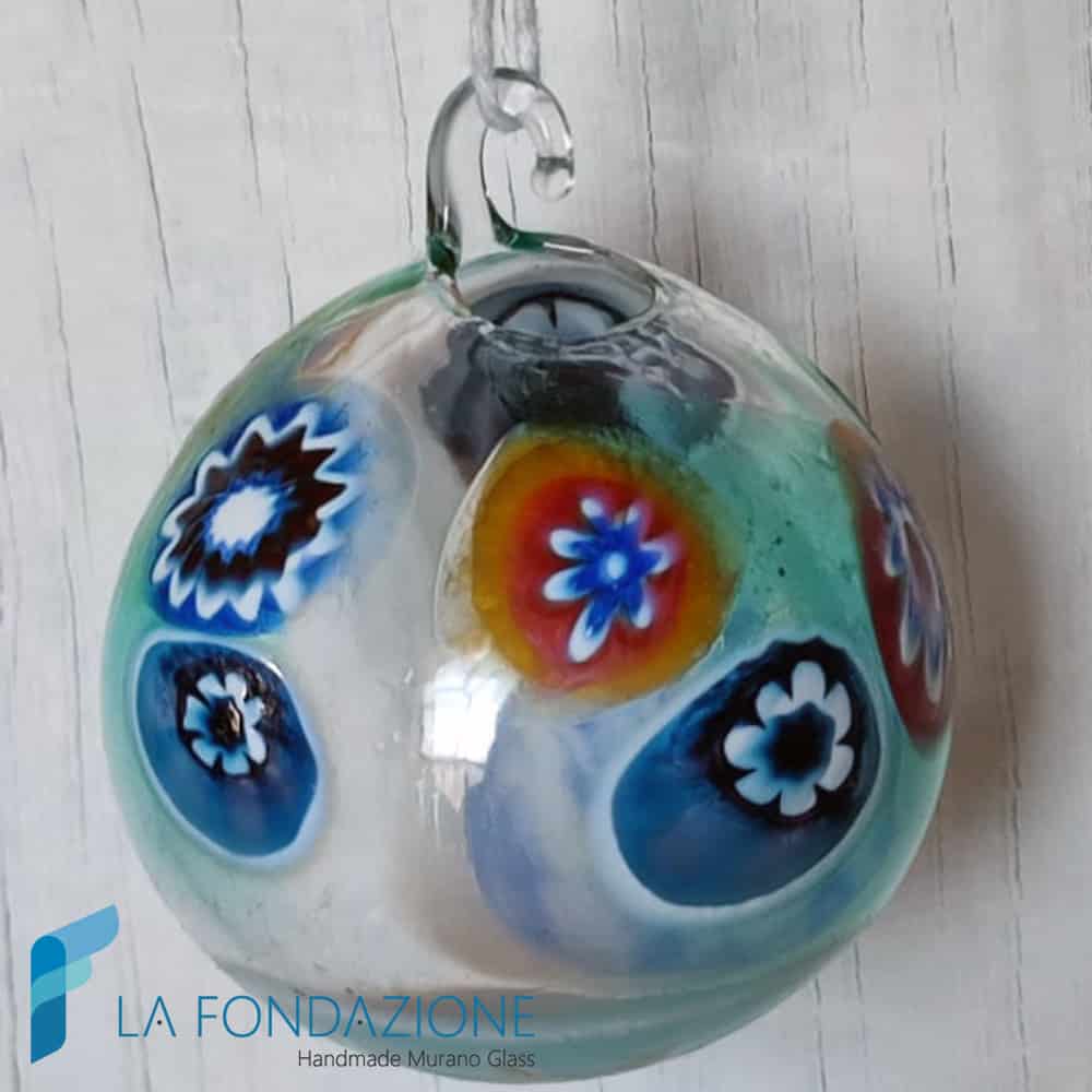 Palle di Natale Murrina Verde Acqua in vetro di Murano - La Fondazione snc - TMAS016