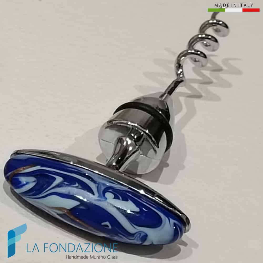 Cavatappi Fenicio Blu Oceano con avventurina - La Fondazione snc - SCREW001
