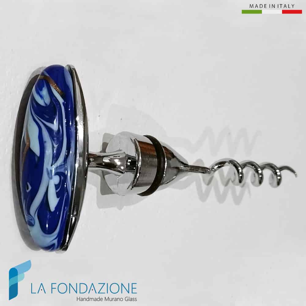 Cavatappi Fenicio Blu Oceano con avventurina - La Fondazione snc - SCREW001