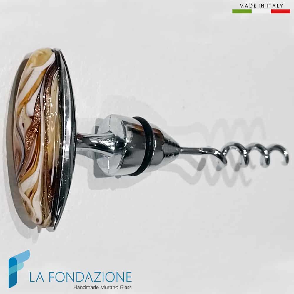 Cavatappi Fenicio Caramello con avventurina - La Fondazione snc - SCREW002