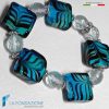 Arctic cube bracelet with aventurine handmade in Murano glass - La Fondazione snc - BRAC0086