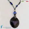 Parure Estrusa Dicroico Tondo con anello e collana in vetro di Murano - La Fondazione snc - PARU0061