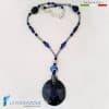 Parure Estrusa Dicroico Tondo con anello e collana in vetro di Murano - La Fondazione snc - PARU0061