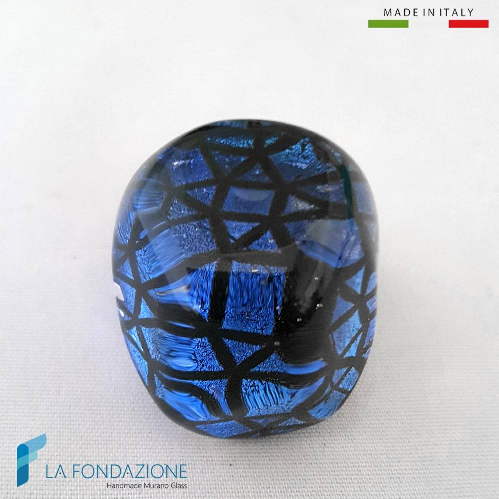 Parure Estrusa Dicroico Tondo con anello e collana in vetro di Murano - La Fondazione snc - PARU0061
