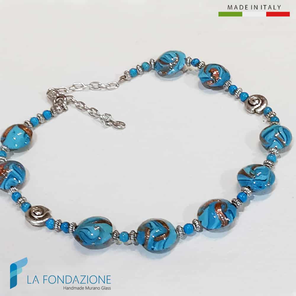 Parure Fenicio Sky con collana e braccialetto - La Fondazione snc - PARU0062