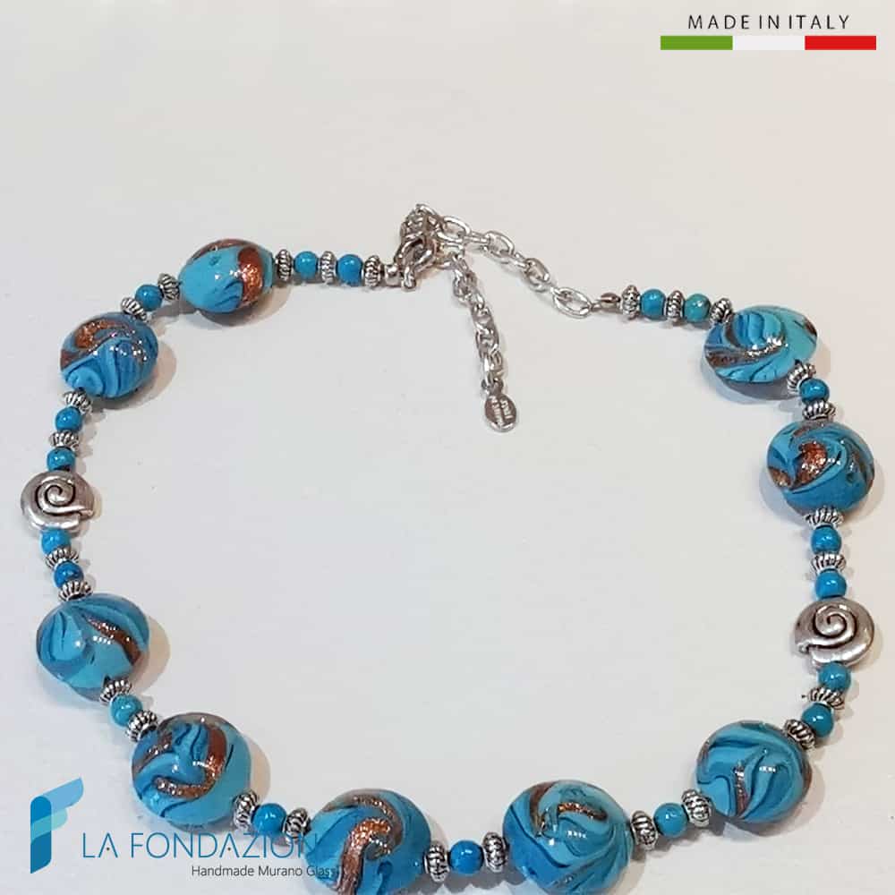 Parure Fenicio Sky con collana e braccialetto - La Fondazione snc - PARU0062