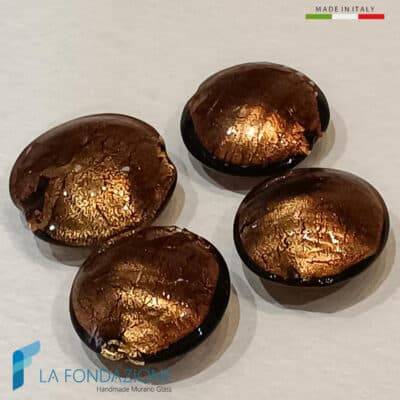 Carnival beads Copper with gold handmade in Murano glass - La Fondazione snc - PERLA052