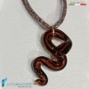 Cobra Brown Snake Necklace with aventurine - La Fondazione snc - COLL0116