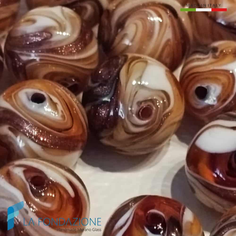 Perle Fenicio Sfera con avventurina in vetro di Murano - La Fondazione snc - PERLA056