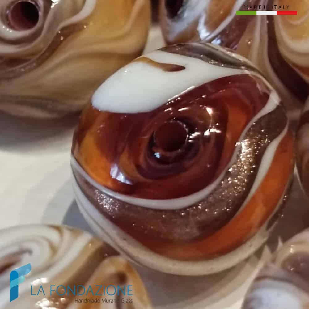 Perle Fenicio Sfera con avventurina in vetro di Murano - La Fondazione snc - PERLA056