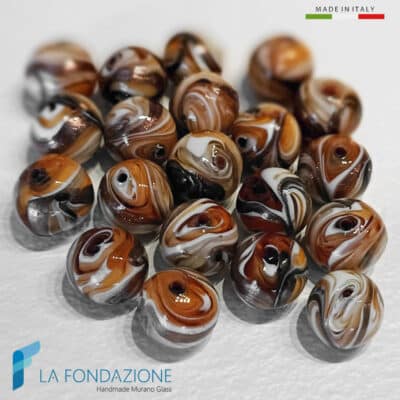 Phoenician Amber Sphere beads with aventurine - La Fondazione snc - PERLA056