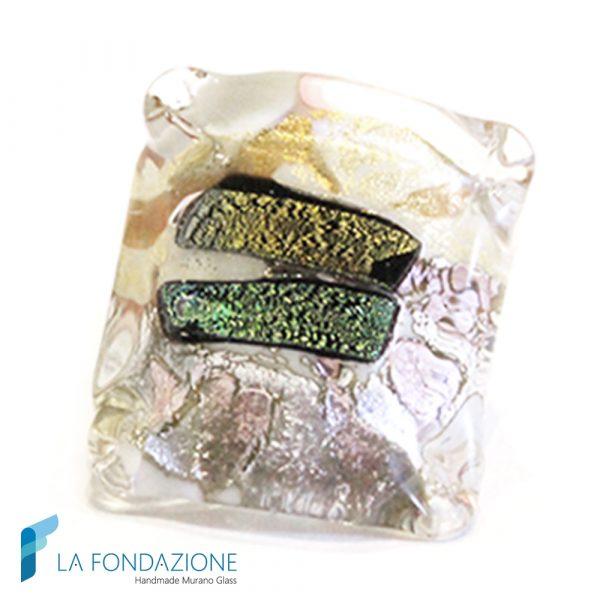 Anello Cubo Dicroico Argento | La Fomndazione snc | RINGS0004