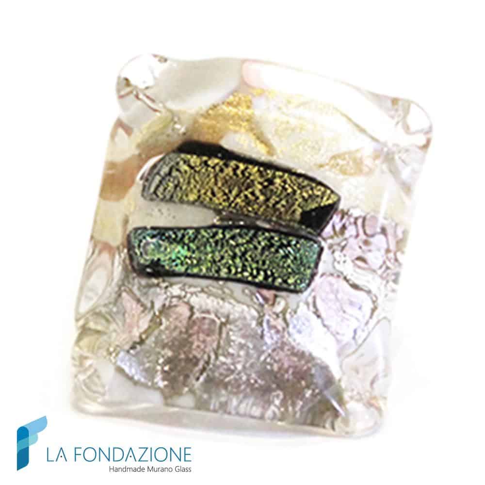 Anello Cubo Dicroico Argento | La Fomndazione snc | RINGS0004