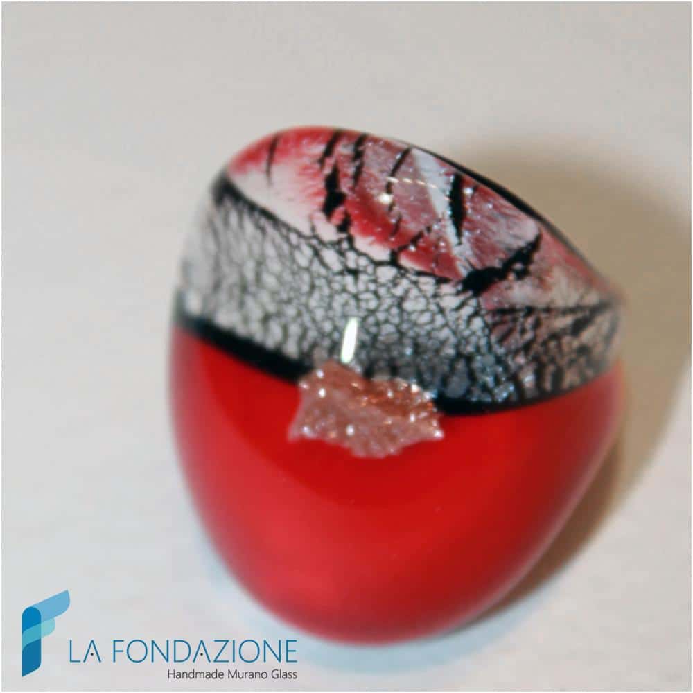 Broken Silver Ring Convex with Aventurine | La Fondazione snc | RINGS0017