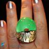 Broken Silver Ring Convex with Aventurine | La Fondazione snc | RINGS0017