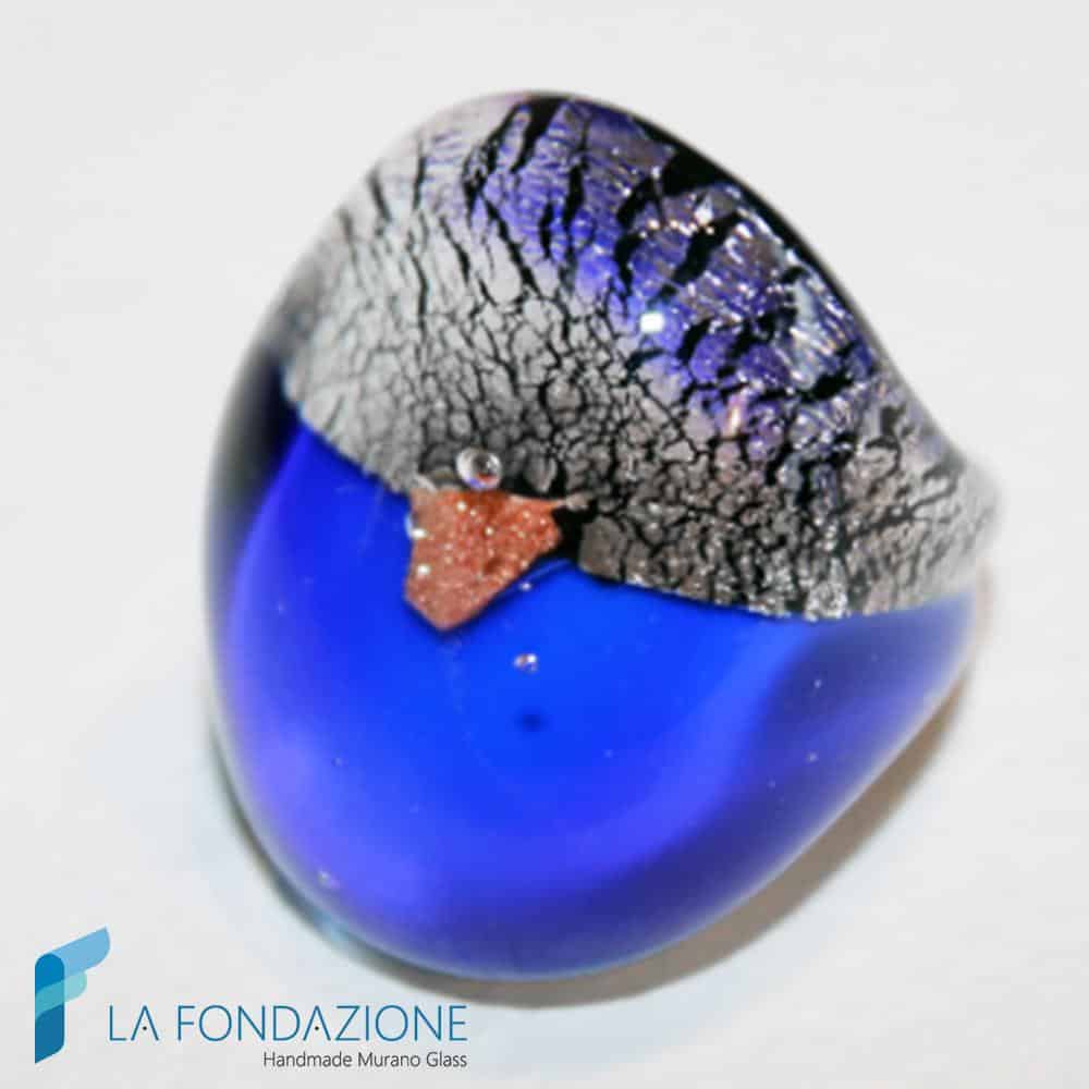 Broken Silver Ring Convex with Aventurine | La Fondazione snc | RINGS0017