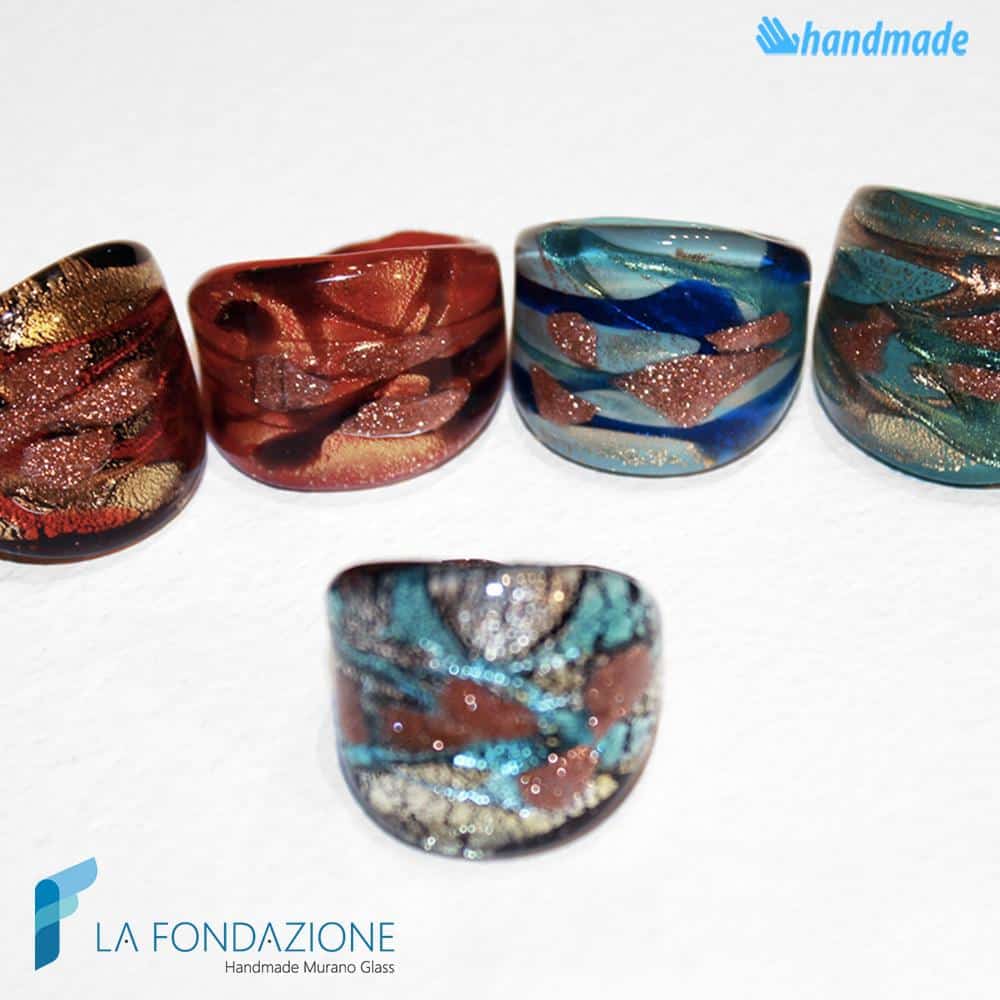 Oceano band ring with aventurine | La Fondazione snc | RINGS0021