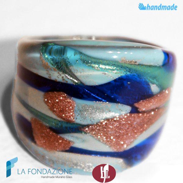 Oceano band ring with aventurine | La Fondazione snc | RINGS0021