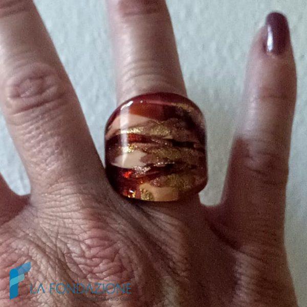 Elegant band ring with aventurine | La Fondazione snc | RINGS0022