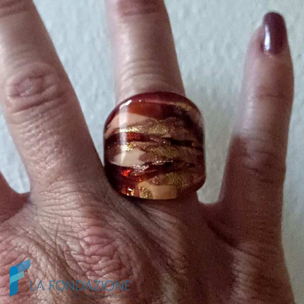 Elegant band ring with aventurine | La Fondazione snc | RINGS0022
