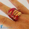 Anello a fascia Lava con avventurina e oro | La Fondazione snc | RINGS0023