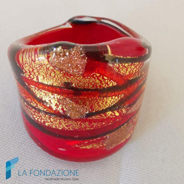 Anello a fascia Lava con avventurina e oro | La Fondazione snc | RINGS0023